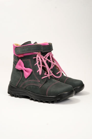 Wysokie buty zimowe dla dzieci ze stabilizacją pięty, Ocieplenie z futra z membraną Te-POR®