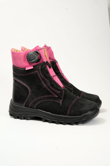 Wysokie buty zimowe dla dzieci ze stabilizacją pięty, z wiązaniem BOA®, Ocieplenie z futra z membraną Te-POR®