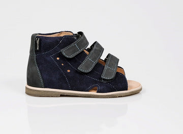 Kapcie dla dzieci z usztywnioną piętą, bez języka, na rzepy, z obcasem Thomasa