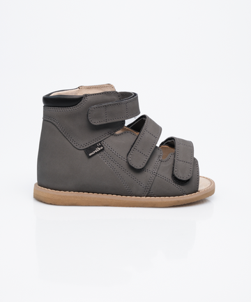 Seryjne wysokie sandały do ortez na rzepy - SLIM/MEDIUM, na Vibramie, Tęgość slim/mid