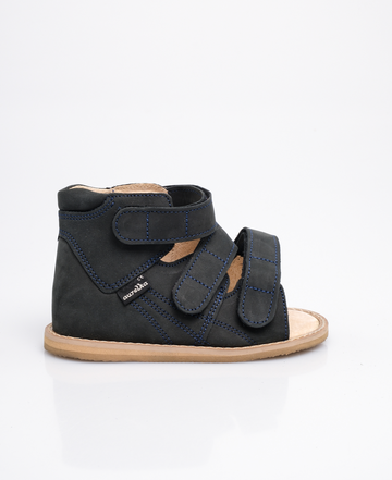 Seryjne wysokie sandały do ortez na rzepy - SLIM/MEDIUM, na Vibramie, Tęgość slim/mid