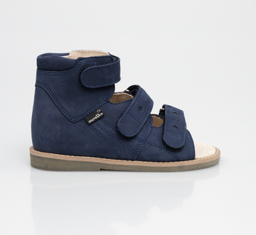 Seryjne wysokie sandały do ortez na rzepy - SLIM/MEDIUM, na Vibramie, Tęgość slim/mid