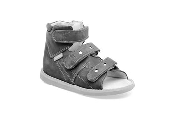 Wysokie sandały dla dzieci ze stabilizacją pięty, na rzepy, na Vibramie, Tęgość F