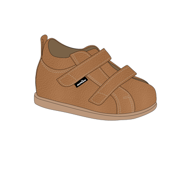 Półbuty dla dzieci na dwa rzepy z usztywnioną piętą, na Vibramie