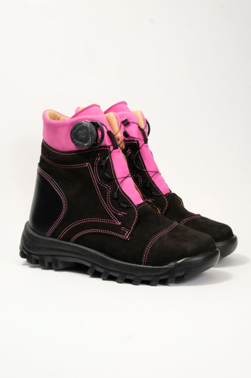 Wysokie buty zimowe dla dzieci ze stabilizacją pięty, z wiązaniem BOA®